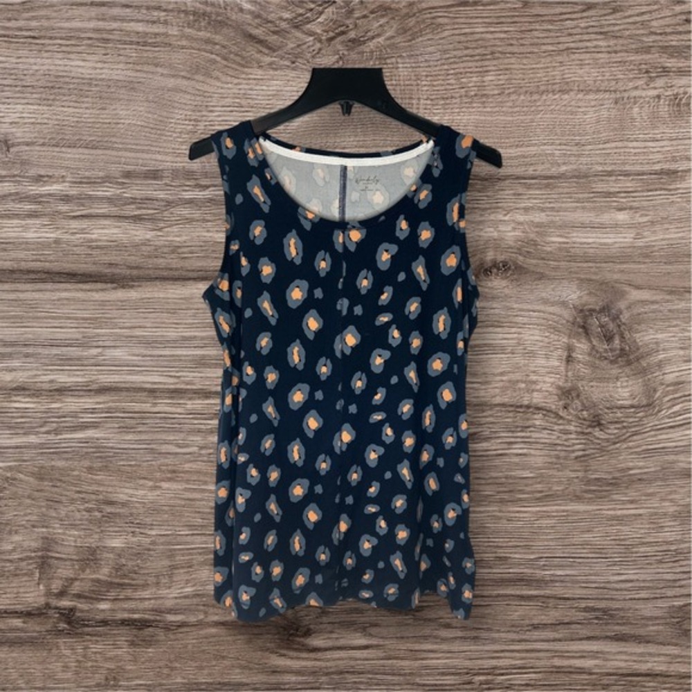 Wonderly Studio Tank‎ Top Leopard Print Sleeveless Casual Top Size M